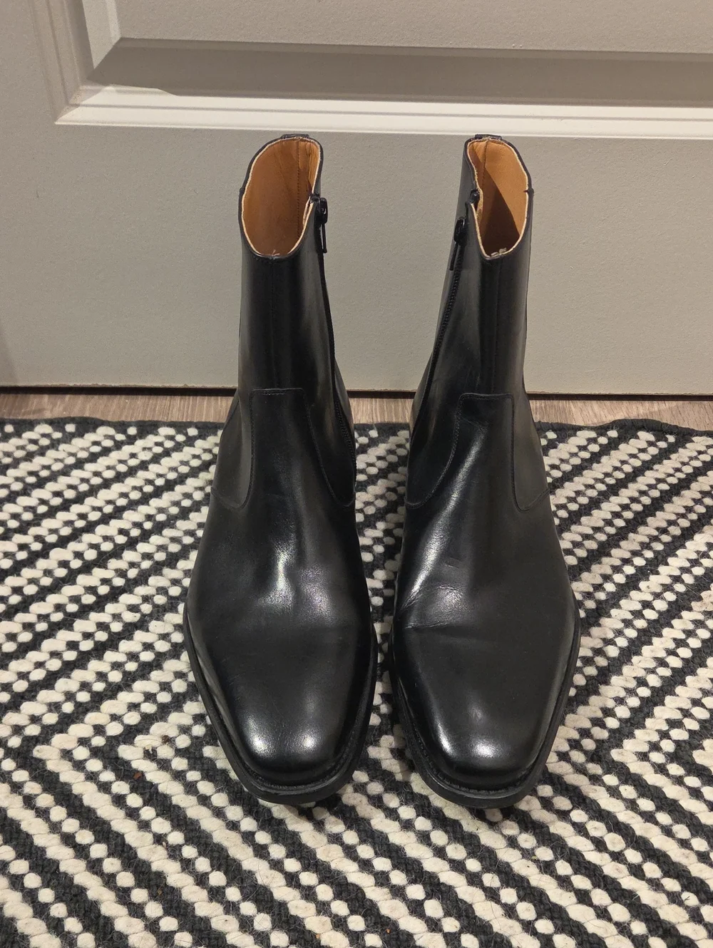 Magnanni Mens Black Leather Boots